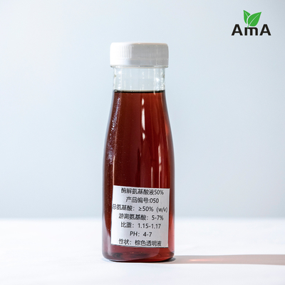Agricutural Nitrogen Liquid Fertilizer Enzymatic Amino Acids 50% (8-0-0) PH 4-6